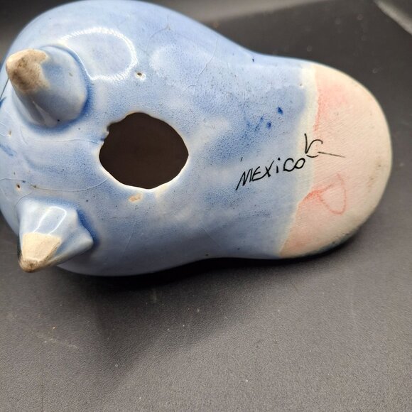 Ken Edwards Hand-Painted Mexican Ceramic Toucan Bird Figurine Floral Blue Brown - Picture 5 of 8